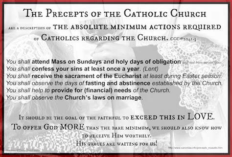 The Bare Minimum Catholic Precepts Of The Church With Links Totus
