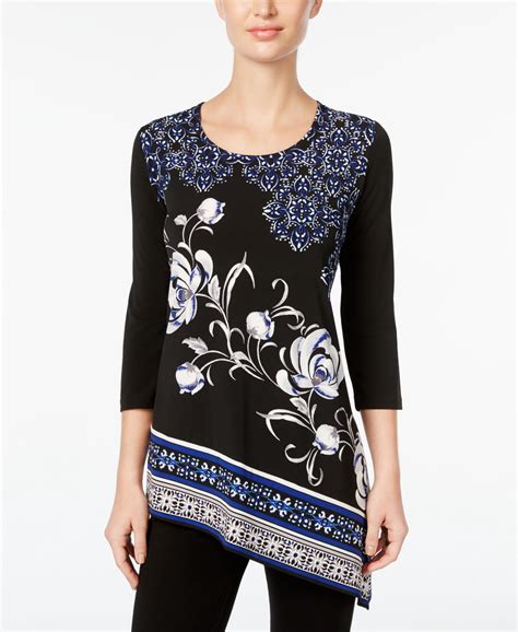 Jm Collection Asymmetrical Tunic Top Only At Macys Tunic Tops Asymmetrical Tunic Tops