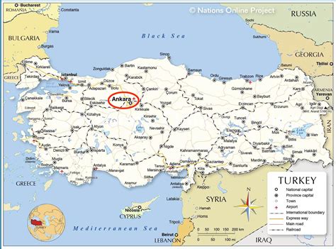Capital Of Turkey Map Map Of Turkey Capital Western Asia Asia