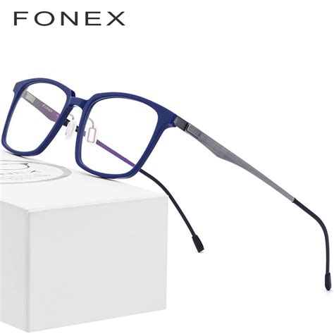 Fonex Acetate Optical Glasses Frame Men Square Prescription Eyeglasses