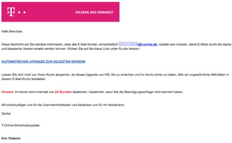 Brief im auftrag schreiben : T-Online E-Mail Beachten Sie || Ihre e-Mail ... ist ...