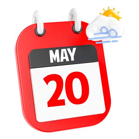 May 20 Calendar Icon On Transparent Background 34713321 Png