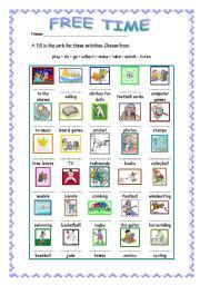 Free Time Activities ESL Worksheet By Maripa