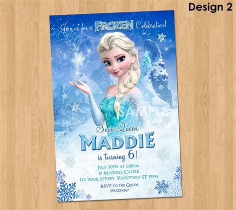 Elsa Frozen Invitation Frozen Birthday Invitation Disney