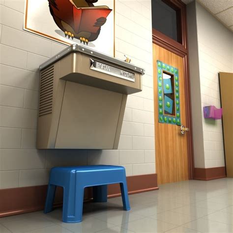 School Hallway 3d Model Cgtrader
