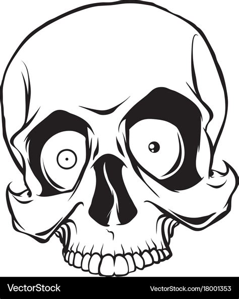 Surprised Cartoon Skull Royalty Free Vector Image