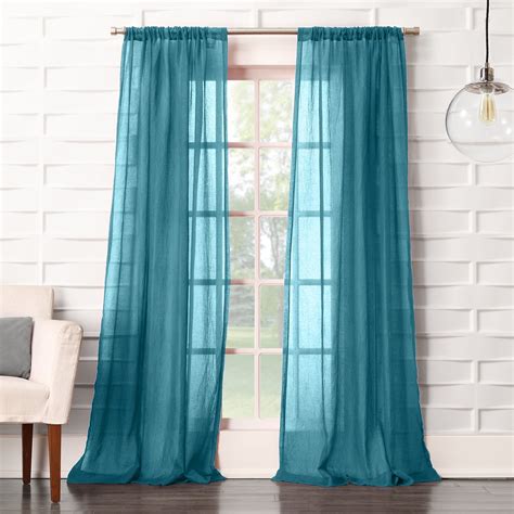 Teal Blue Sheer Curtains Curtains And Drapes