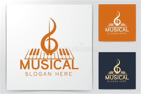 Piano Violin Musical Logo Designs Inspiration Isolated On White