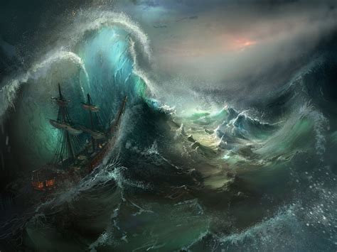 Captivating Stormy Seas Painting By Tysen Johnson