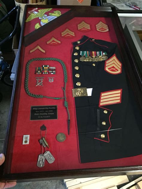 Usmc Military Shadow Box Plaque For A Retired Staff Sergeant