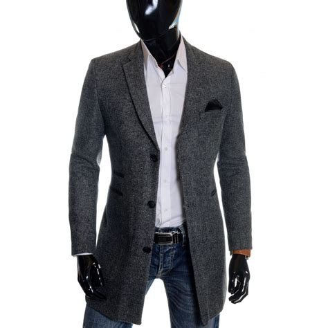Available in regular sizes and big & tall sizes. Mens Winter Over Coat 3/4 Long Jacket Suede Finish Tweed ...