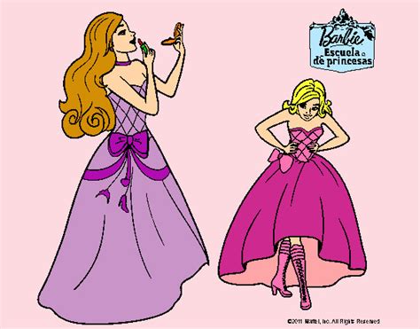 Dibujo De Barbie En Clase De Protocolo Pintado Por Martina En