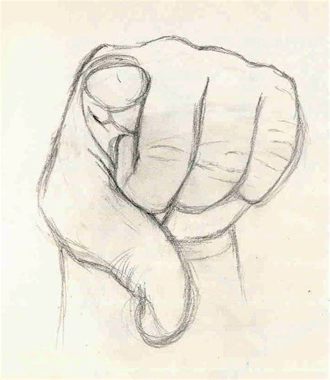 A Drawing Of A Hand Holding Something In Its Right Hand And Pointing