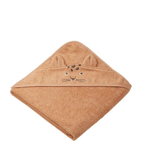 Liewood Orange Animal Hooded Towel 100cm X 100cm Harrods Uk