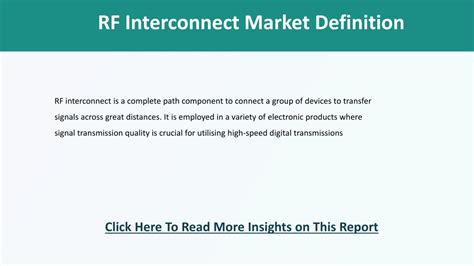 Ppt 2023 Rf Interconnect Market Trends In Global Industry 2023 To