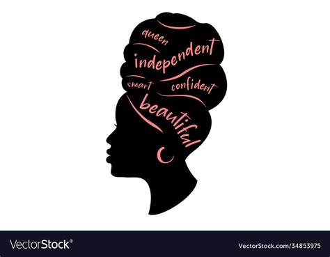 Black Woman Silhouette African American Girl Vector Image