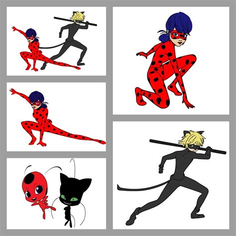 Ladybug And Cat Noir Full Svg 5 Pack Etsy