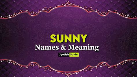 Incredible Assortment Of Over 999 Sunny Name Images Stunning