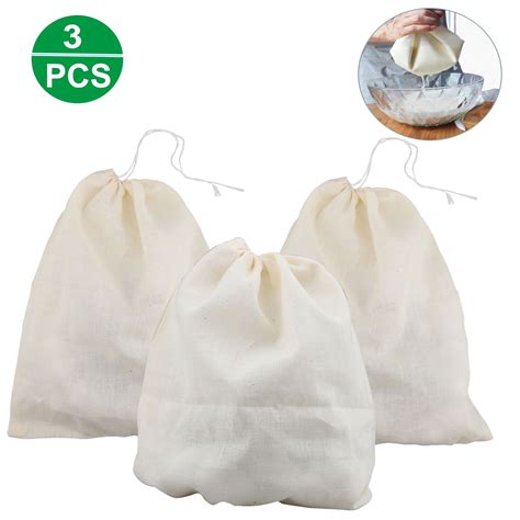Eeekit 3 Pack Nut Milk Bags All Natural Cheesecloth Bags 8x10in Fine