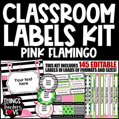 This Huge Kit Of Editable Classroom Labels In A Pink Flamingo Theme
