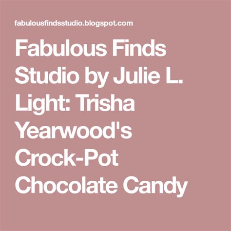 1.6m likes · 72,005 talking about this. Trisha Yearwood's Crock-Pot Chocolate Candy | Crockpot ...