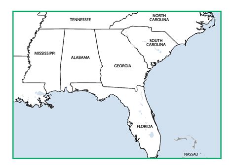 Southeastern Map Of United States Map