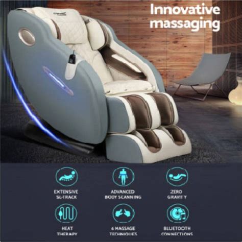 Livemor 3d Electric Massage Chair Sl Track Full Body Zero Gravity Shiatsu Navy Cream In 2022