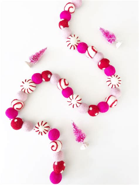 Christmas Felt Ball Garland By Glitterpartyco On Etsy Felt Ball