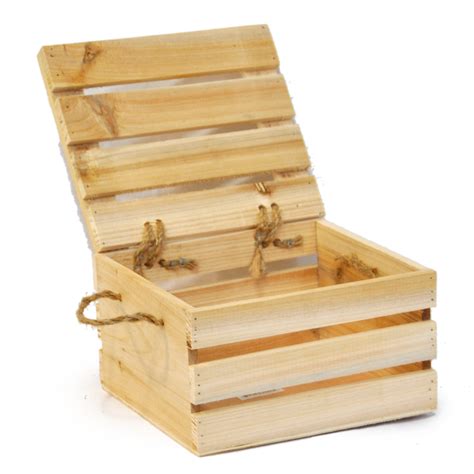 Maybe you would like to learn more about one of these? Natural Wooden Crate Storage Box with Lid - Small 7in ...
