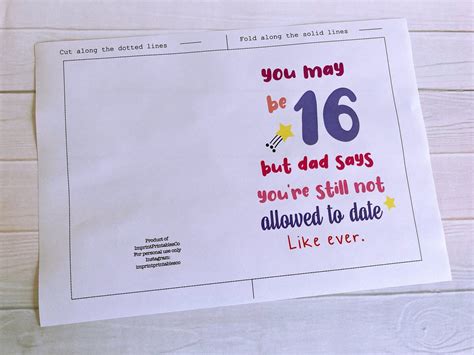 Printable 16th Birthday Card Cute 16th Birthday Card Funny Etsy Canada