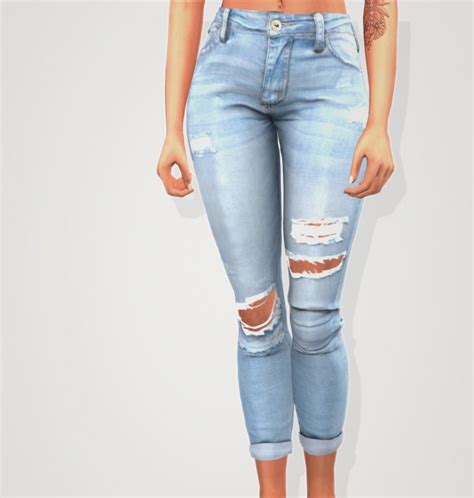 Skinny Destroyed Jeans At Elliesimple Sims 4 Updates