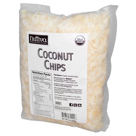 Nutiva Organic Coconut Chips 1 Lb 454 G Iherb