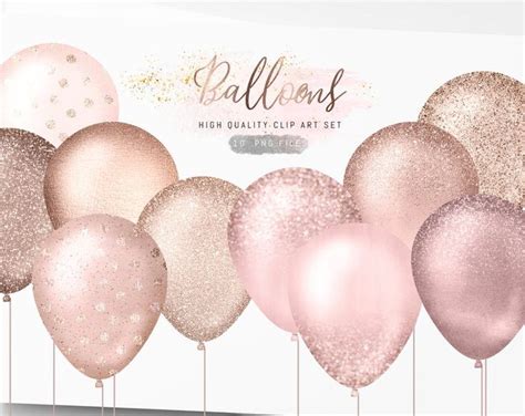 Pin By CuteRGB On Clipart Glitter Balloons Rose Gold Balloons Gold