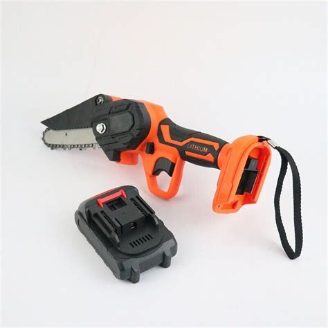 1 Batteries 6 Inch Mini Cordless Chainsaw Electric One Hand Saw Wood