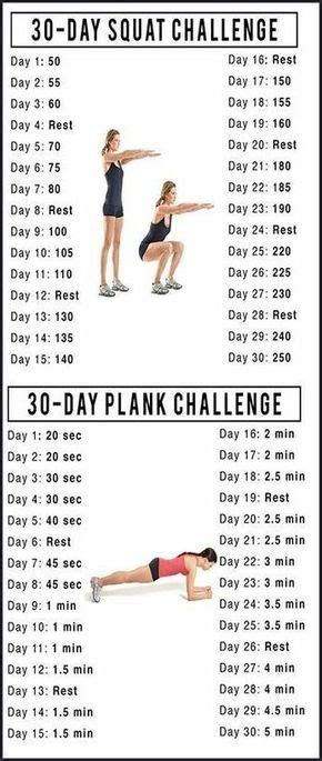 Squat And Plank 30 Day Challenge Fitness Body Workout Challenge
