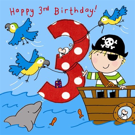 Buy Twizler 3rd Birthday Card Boy Pirate Age 3 Birthday Card Boys