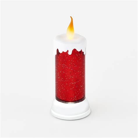 One Hundred 80 Degrees Swirling Glitter Candle Red