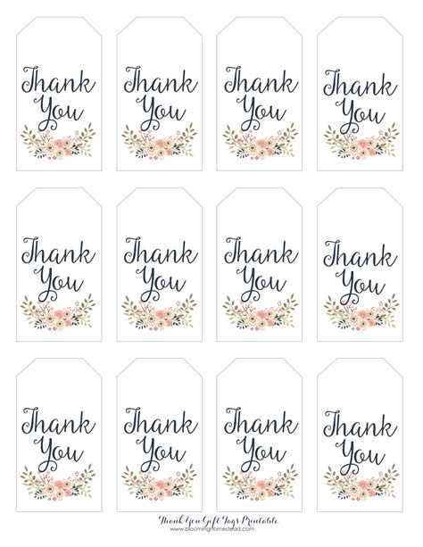 Thank You Tags For Favors Templates Free Printables
