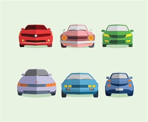Cars Front View Vector Vector Art And Graphics