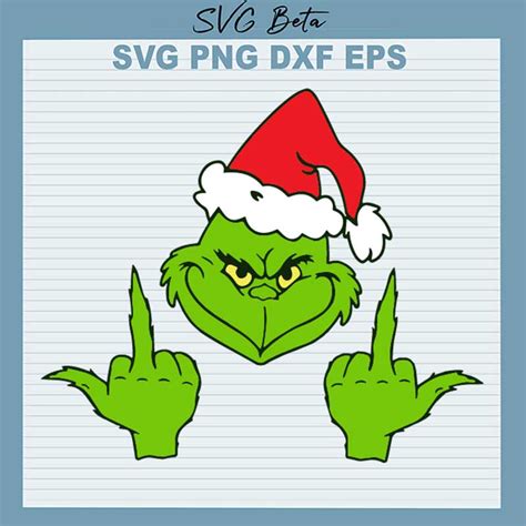 Grinch Wreath Christmas Svg Grinch Middle Finger Svg Merry Grinchmas