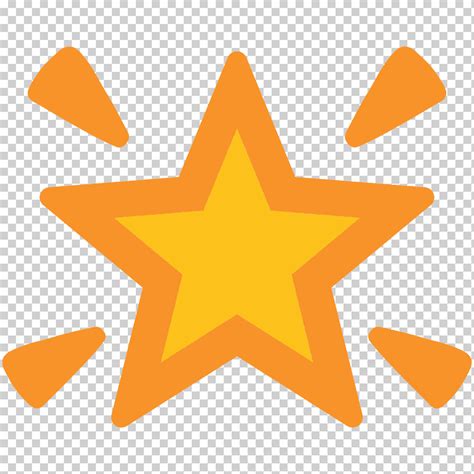 Emoji Estrella Etiqueta Símbolo Emoticon Destellos ángulo Naranja