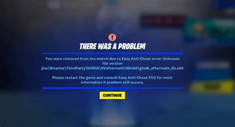 Getting Removed From Match Due To Easy Anti Cheat Error After Update