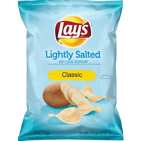 Lays Lightly Salted Classic Potato Chips 775oz Potato Chips Lays Potato Chips Chips