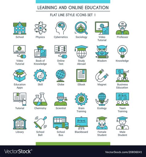 Education Icons Set 01 Royalty Free Vector Image