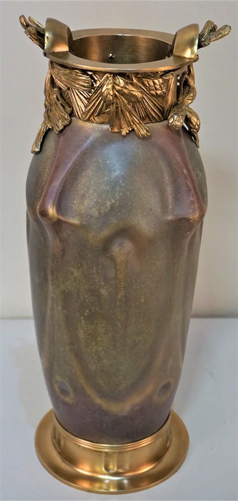 Art Nouveau Amphora Pottery And Bronze Vase At 1stdibs Art Nouveau