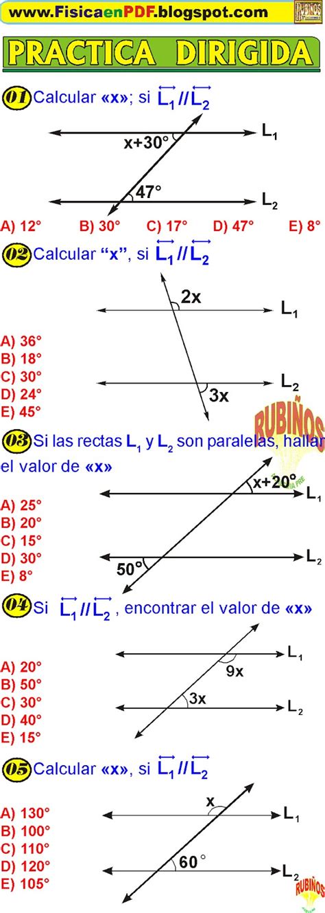 Angulos Entre Paralelas Ejercicios Resueltos Estudiar