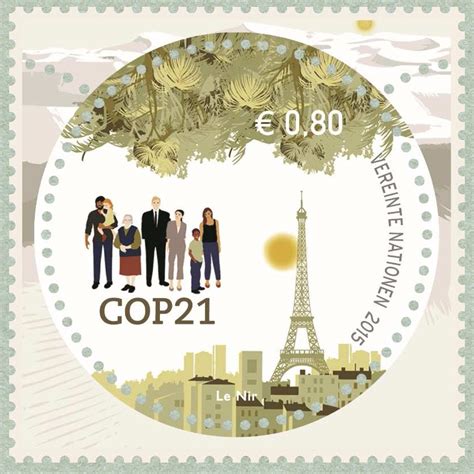 Zoom Sur Le Timbre Cop 21 Paris 2015 Timbre à 080 € émis Par L´onu