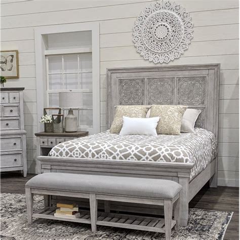 Classic Country Antique White King Size Bed Heartland Rc Willey