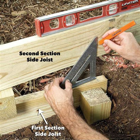 Floating dock material can be used to build a floating bridge, provided you have solid shoreline, How to Build a Wooden Boardwalk
