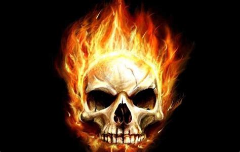 Flaming Skull Hologram Skull Wallpaper Skull Pictures